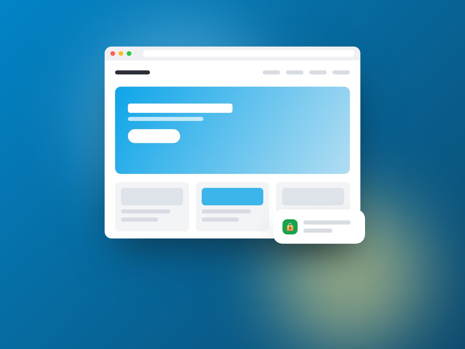 A one-page business website in a browser