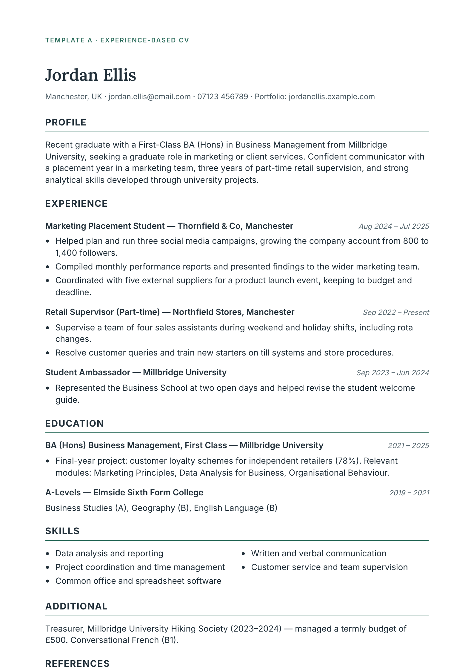 Graduate CV Template UK – ATS-Friendly Word & PDF, Cover Letter, Skills-Based CV + Christmas Temp CV Bundle, image 4