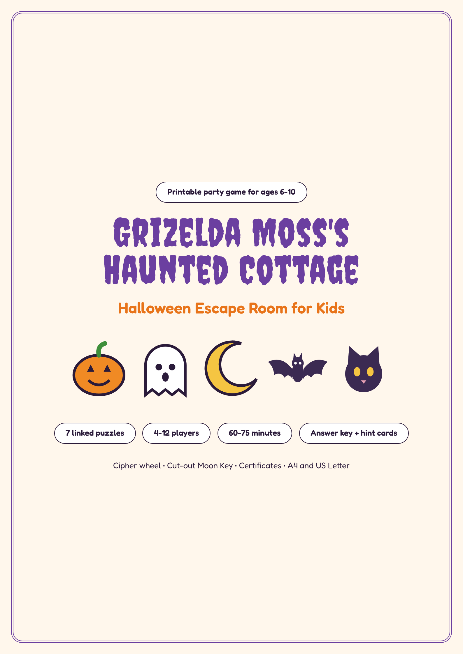 Halloween Escape Room for Kids 6-10 Printable Party Game with Answer Key, image 4