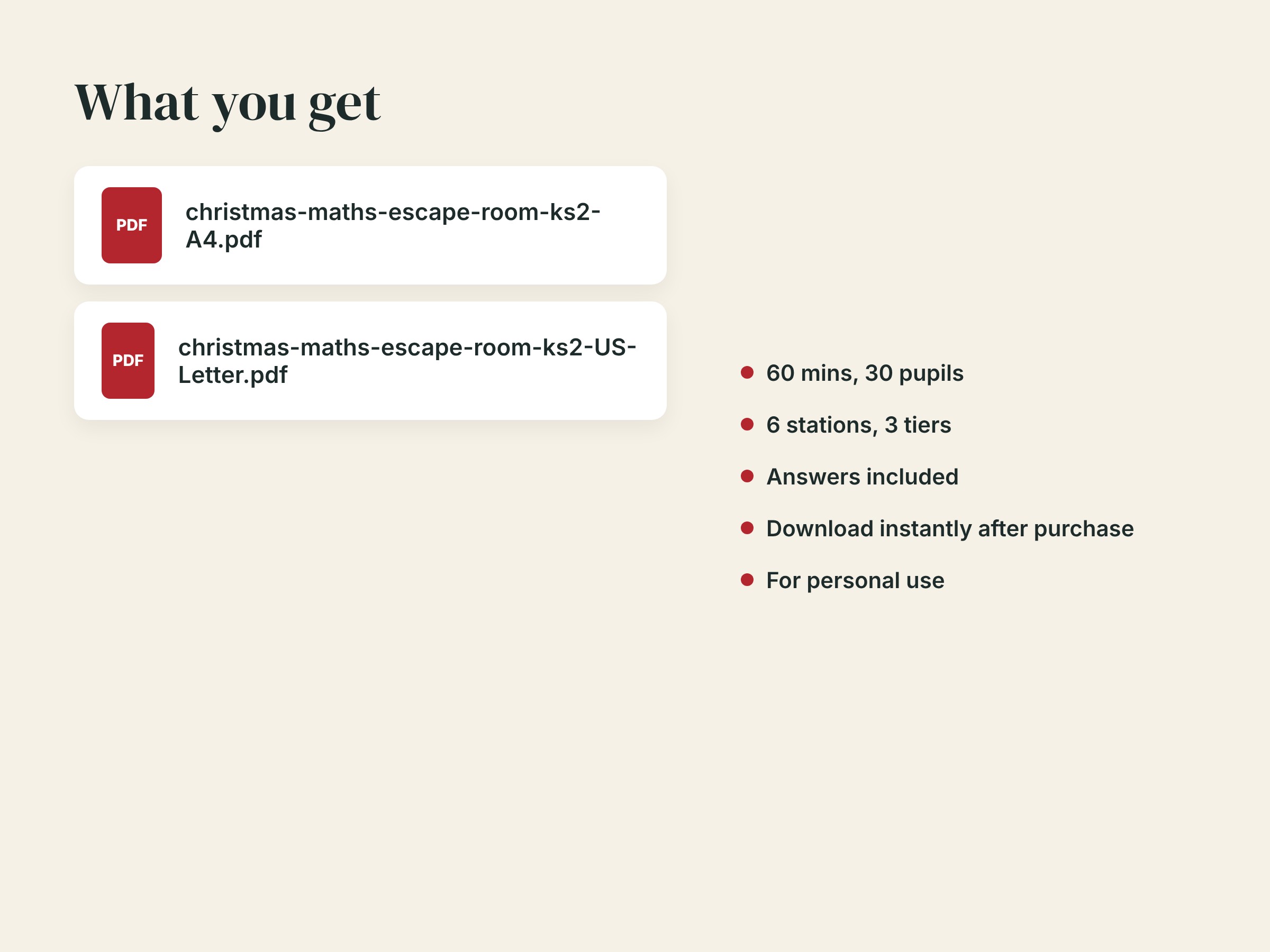 Christmas Maths Escape Room KS2 Year 5 & 6, Whole-Class Printable with Answers, 60 Minute End of Term Activity, image 3